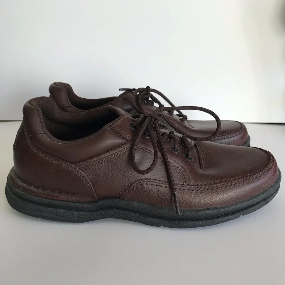 Rockport World Tour Brown Leather Men’s Walking Comfort Shoes A10889